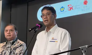 Menteri Keuangan Purbaya Yudhi Sadewa dalam acara Peresmian Program PINTAR Reksa Dana, di Main Hall BEI, Jakarta, Senin (27/4/2026). (Liputan6.com/Tira)