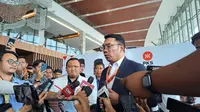 Bakal Cagub Jakarta Ridwan Kamil menghadiri acara Konsolidasi Nasional PKS di ICE BSD, Tangerang, Selasa, 20 Agustus 2024. (Liputan6.com/Pramita Tristiawati)