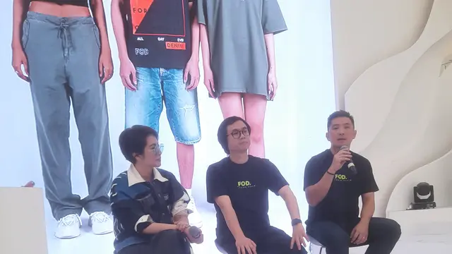 Suasana konferensi pers Koleksi Busana Sidewalk Swagger dari FOD di Senayan City Jakara, Selasa (26/9/2023).
