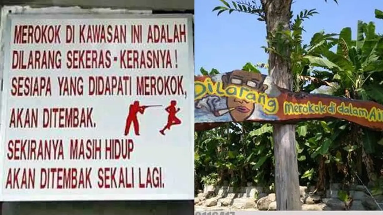 6 Tulisan Dilarang Merokok Ini Nyeleneh, Bikin Ngakak