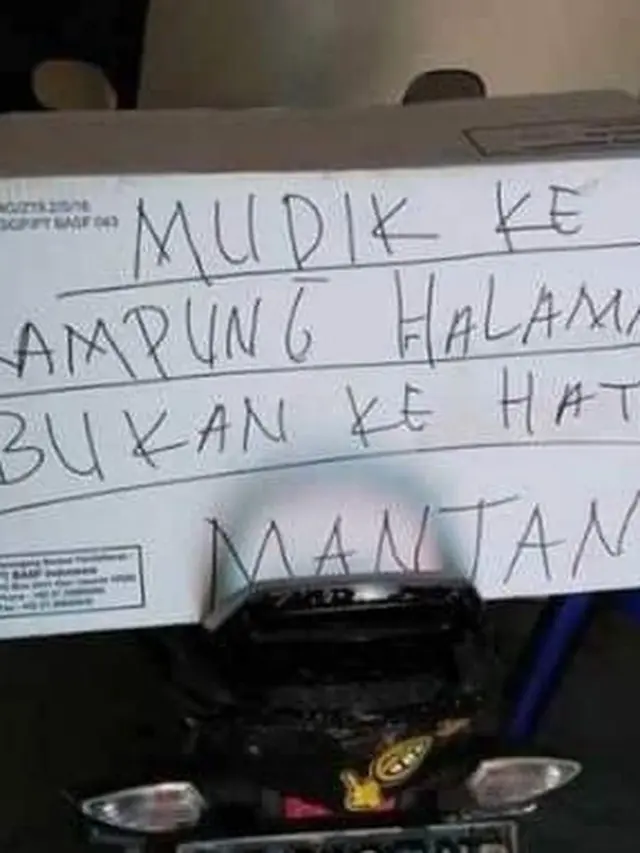 8 Potret Tulisan Kocak di Belakang Motor Pemudik Ini Bikin Geleng Kepala
