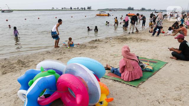 Pantai Lagoon Ancol Masih Jadi Lokasi Favorit Warga Habiskan Libur Panjang