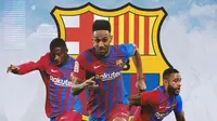 Barcelona - Ousmane Dembele, Pierre-Emerick Aubameyang, Memphis Depay (Bola.com/Adreanus Titus)