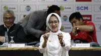 Anggota SC, Airin Rachmi Diany, saat menghadiri drawing babak 8 besar Piala Presiden 2018 di Hotel Sultan, Jakarta, Rabu (31/1/2018). Pertandingan di fase 8 besar akan digelar di Stadion Manahan, Solo, 3 dan 4 Februari 2018. (Bola.com/M Iqbal Ichsan)