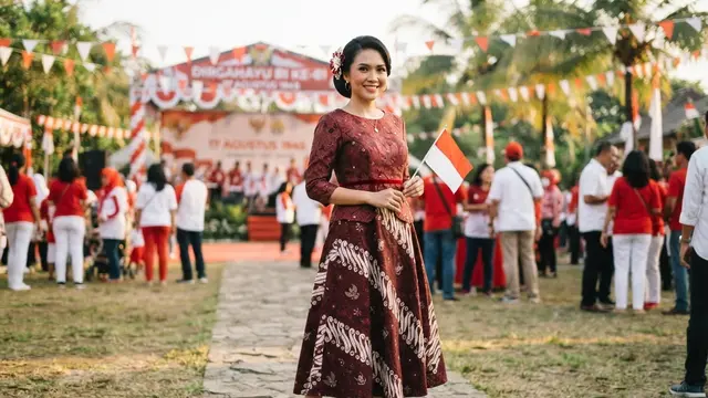 Ide Dress Batik Tema Kemerdekaan 17 Agustus 1945 HUT RI Ke-81
