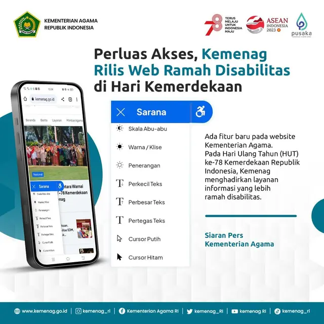 Fitur Baru Website Kemenag yang Ramah Disabilitas