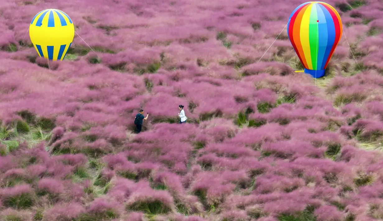 Seperti pada umumnya, wisatawan yang datang akan langsung mengeluarkan ponsel demi mendapatkan foto terbaik. (STR/AFP)