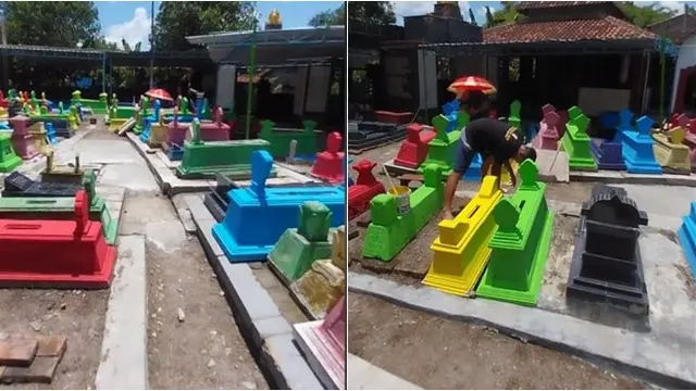 Sambut Ramadhan, Pemakaman di Klaten Ini di Cat Warna-Warni Agar Tak Seram
