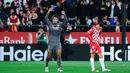 Real Madrid membuka skor melalui Jude Bellingham di babak pertama. Los Blancos kemudian menambah gol di babak kedua berkat aksi Arda Guler dan Kylian Mbappe. (AP Photo/Joan Monfort)
