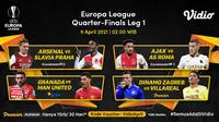 Live streaming perempat final Liga Europa 2020/2021 dapat disaksikan melalui platform streaming Vidio. (Dok. Vidio)