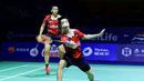 Ganda putra Indonesia, Kevin Sanjaya Sukamuljo/Marcus Fernaldi Gideon  merengkuh titel juara China Terbuka Super Series 2016 usai menundukkan pasangan Denmark, Mathias Boe/Carsten Mogensen, 21-18, 22-20, di Fuzhou, Minggu (20/11/2016). (PBSI)