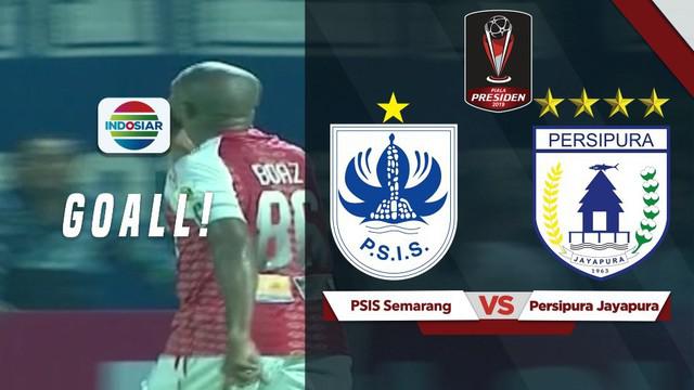 Berita video momen gol striker Persipura Jayapura, Boaz Solossa, ke gawang PSIS Semarang pada fase grup C Piala Presiden 2019, Rabu (6/3/2019).
