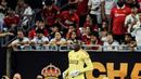 Penjaga gawang Manchester United, Andre Onana, saat pertandingan pramusim Soccer Champions Tour 2023 melawan Real Madrid yang berlangsung di NRG Stadium, Texas, Kamis (27/7/23). (Twitter/@ManUtd)