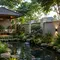 8 Desain Sudut Rumah yang Menggabungkan Kolam Ikan, Taman, dan Gazebo Kecil