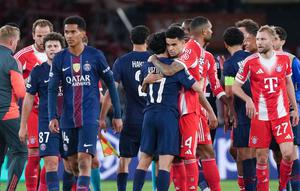 Kemenangan ini menjadi catatan istimewa bagi PSG sebagai kemenangan ke-100 mereka di fase utama Liga Champions. (AP Photo/Aurelien Morissard)