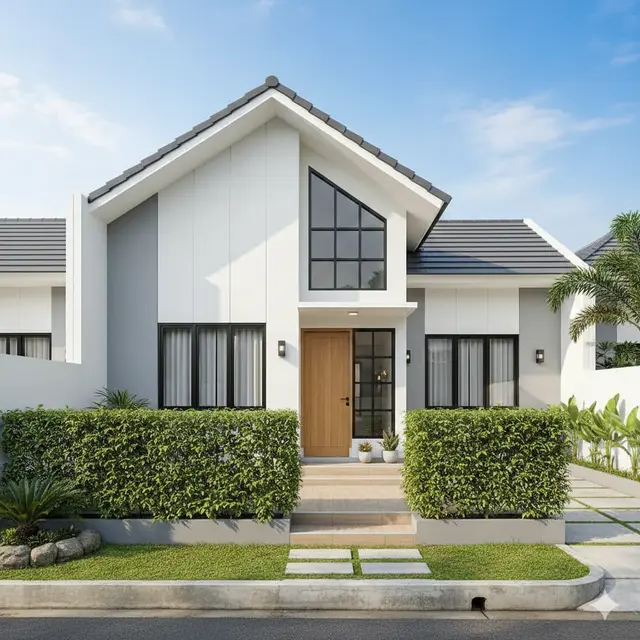 Model Rumah dengan Pagar Teh-Tehan (Foto: Gemini AI)