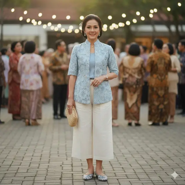 Kebaya Modern dengan Celana Culotte