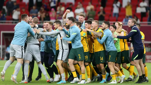 Foto: Ekspresi Pemain Timnas Australia usai Meraih Tiket untuk Tampil di Piala Dunia 2022 Qatar