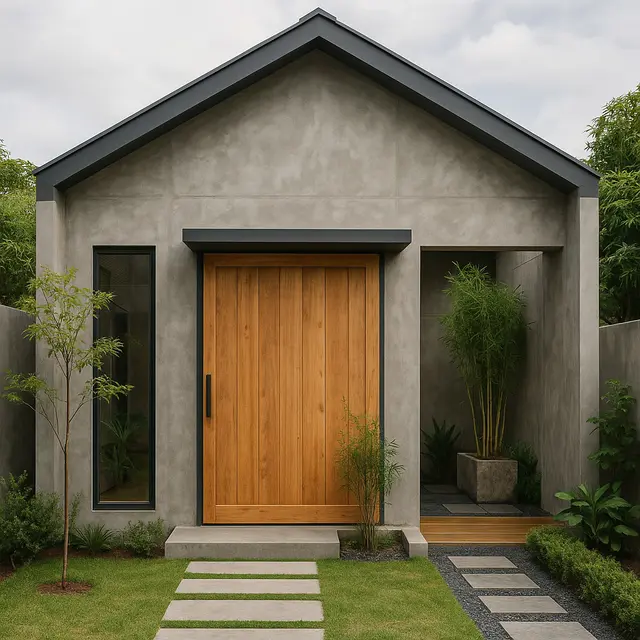 7 Model Rumah Industrial 4×6 dengan Semen Ekspos dan Nuansa Kayu, Kecil Tapi Estetik dan Kokoh