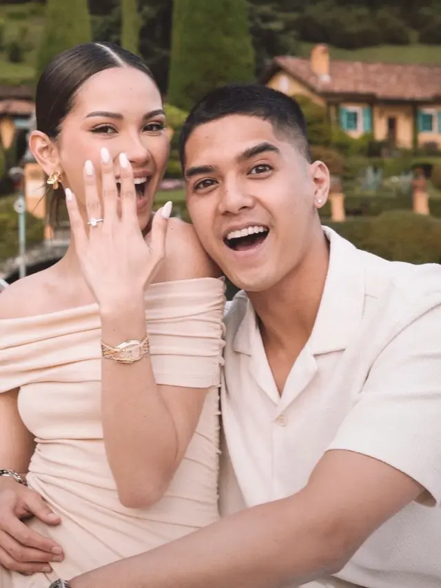 Potret Al Ghazali melamar sang kekasih, Alyssa Daguise di Lake Como, Italia (Dok. Instagram @alghazali7)