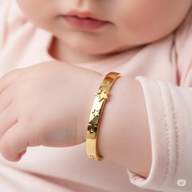 Gelang Engsel Tersembunyi Motif Bintang