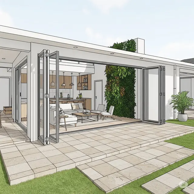 Sketsa Gambar Rumah 6x9 dengan Konsep Indoor-Outdoor Living