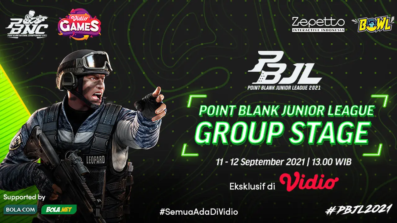Live Streaming Kompetisi Point Blank Junior League Fase Grup di Vidio, 11-12 September 2021