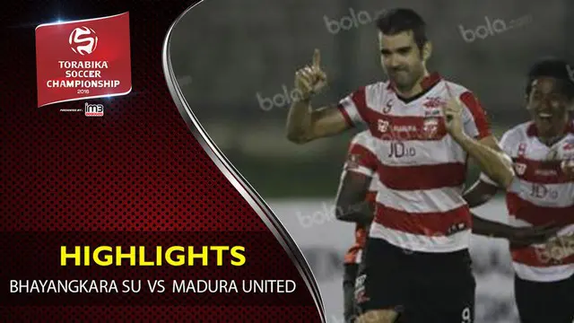 Video highlights TSC 2016 antara Bhayangkara SU Vs Madura United yang berakhir dengan skor 0-1 di Stadion Gelora Delta Sidoarjo.