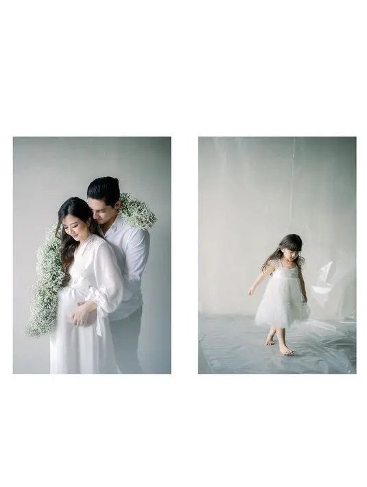 Tentu tak ketinggalan pakai dress putih yang membuatnya terlihat menggemaskan (Foto: Instagram @frandaaa87)