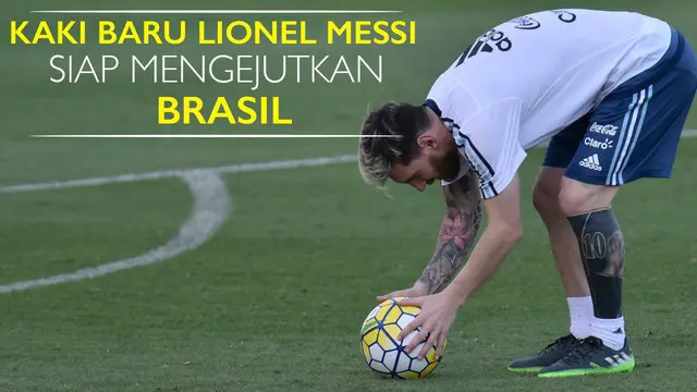 Video penampilan baru Lionel Messi dengan tato yang memenuhi hampir separuh kaki kirinya jelang laga Brasil vs Argentina pada kualifikasi Piala Dunia 2018.