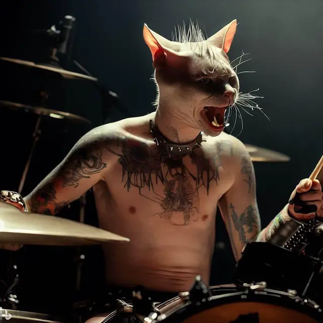 6 Editan Foto Kucing Jadi Musisi Grup Metal Ini Kocak
