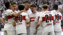 Kemudian dalam laga bertajuk J.LEAGUE International Series 2024, empat tim J1 League akan berkompetisi dengan dua tim elite Eropa, Newcastle United dan VfB Stuttgart. Kyoto Sanga akan mengawali laga dengan menghadapi VfB Stuttgart di Sanga Stadium (28/7/2024). (AFP/Thomas Kienzle)