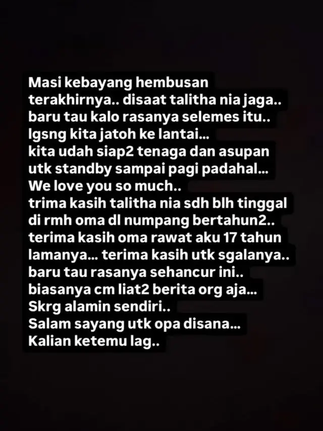 Unggahan Talitha Nugroho. (Foto: Dok. Instagram @talitha_nugroho11)