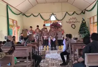 Suasana Natal di Desa Aek Ngadol, Kecamatan Batang Toru, Kabupaten Tapanuli Selatan, Sumatera Utara (Sumut) tahun ini terasa begitu berbeda. (Foto: Istimewa)