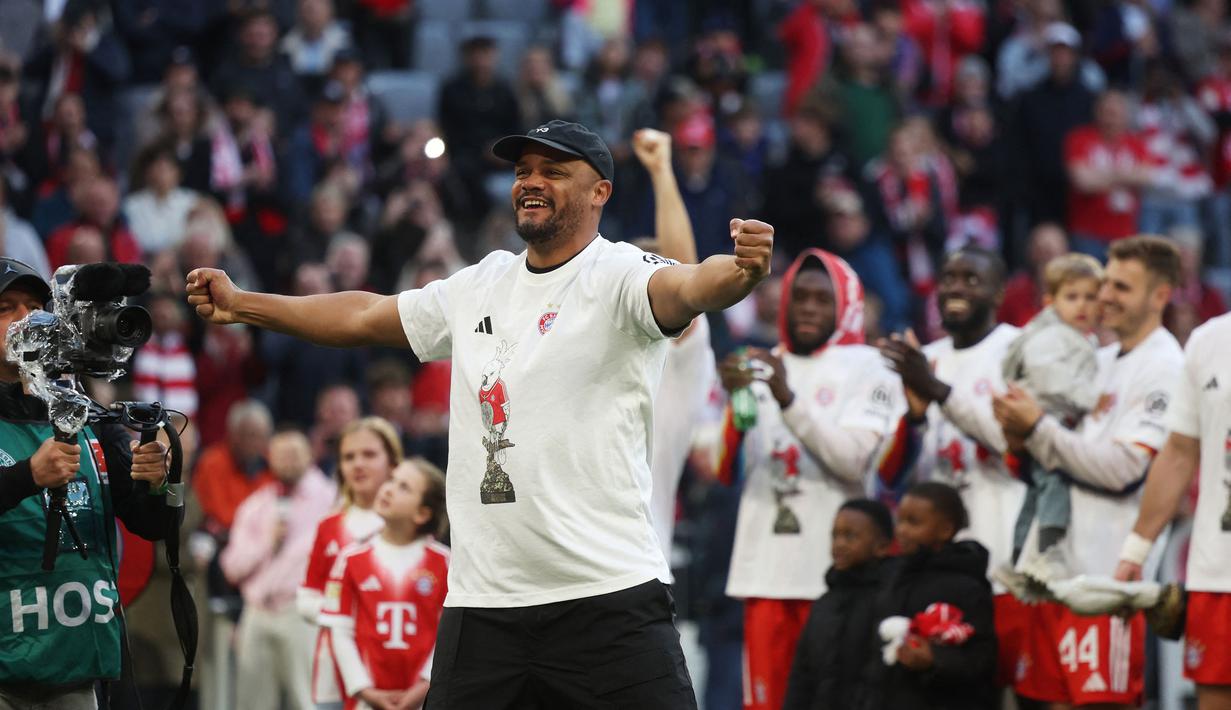 Bayern Munchen resmi menjadi juara Liga Jerman atau Bundesliga musim 2025/2026 pada Minggu (19/04/2026) waktu setempat. (AFP/Karl-Josef Hildenbrand)