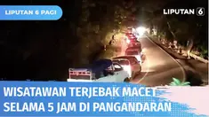 Arus balik wisatawan yang baru keluar dari Pantai Pangandaran terjebak macet hingga 5 jam untuk keluar dari lokasi wisata. Kondisi ini terjadi karena pengunjung pulang hampir bersamaan hingga kemacetan pun tak terhindarkan.