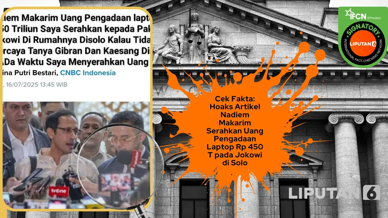 Cek fakta artikel Nadiem Makarim serahkan uang pada Jokowi di Solo