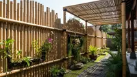 9 Inspirasi Pagar Bambu Multifungsi untuk Kebun Sekaligus Peneduh Halaman