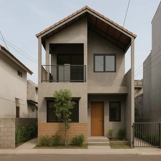Punya Lahan Sempit di Perkotaan Cocoknya Bangun Rumah Model Apa?/Ilustrasi gambar AI