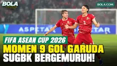 Momen sembilan gol Timnas Indonesia ke gawang Bangladesh dalam laga FIFA ASEAN Cup 2026. Saksikan kembali momen setiap gol, mulai dari gol kedua hingga gol kesembilan, lengkap dengan nama pencetak gol, papan skor, dan gemuruh suporter di Stadion Utam...