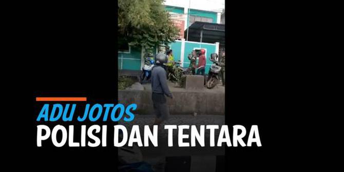 VIDEO: Viral! Dua Polisi Adu Jotos dengan Tentara di Ambon