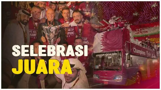 Berita Video, selebrasi kemenangan Timnas Qatar setelah juarai Piala Asia 2023 pada Sabtu (10/2/2024)