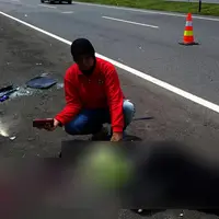 Bripka Anita meninggal dunia setelah mobil Toyota Avanza yang dikendarainya terguling di pinggir Tol Cipali Km 125, Indramayu, Jawa Barat. (Foto: Istimewa/Panji Prayitno)