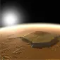 Olympus Mons adalah gunung berapi paling ekstrem di tata surya. Terletak di wilayah vulkanik Tharsis, ukurannya hampir sama dengan negara bagian Arizona, menurut NASA. (NASA/MOLA Science Team/ O. de Goursac, Adrian Lark)