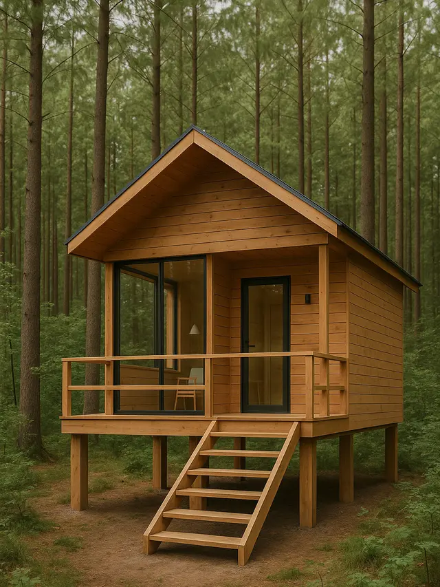 Model Rumah Cabin Elevated yang Cocok Dibangun di Berbagai Lokasi (Foto: ChatGPT)