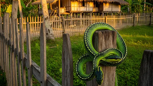 Apakah Model Pagar Kayu Rawan Ular/ Ilustrasi AI