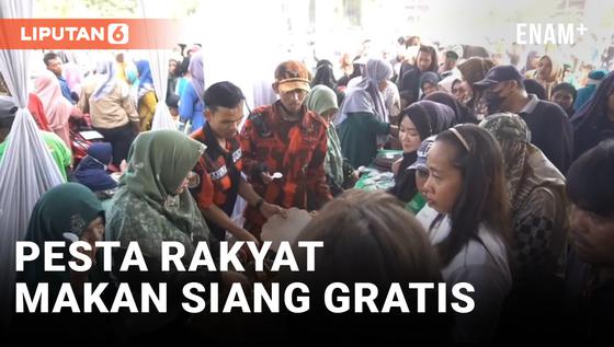 VIDEO: Ribuan Warga Cileungsi Serbu Makan Siang Gratis