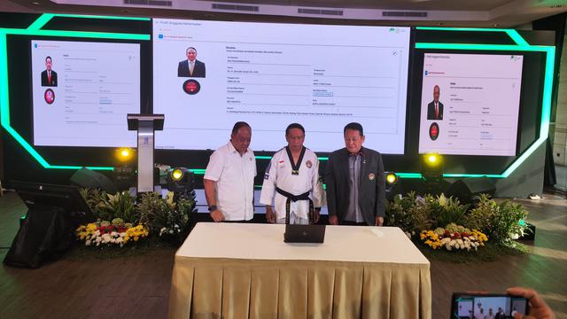 Menpora Zainudin Amali saat peluncuran platform digital Taekwondo