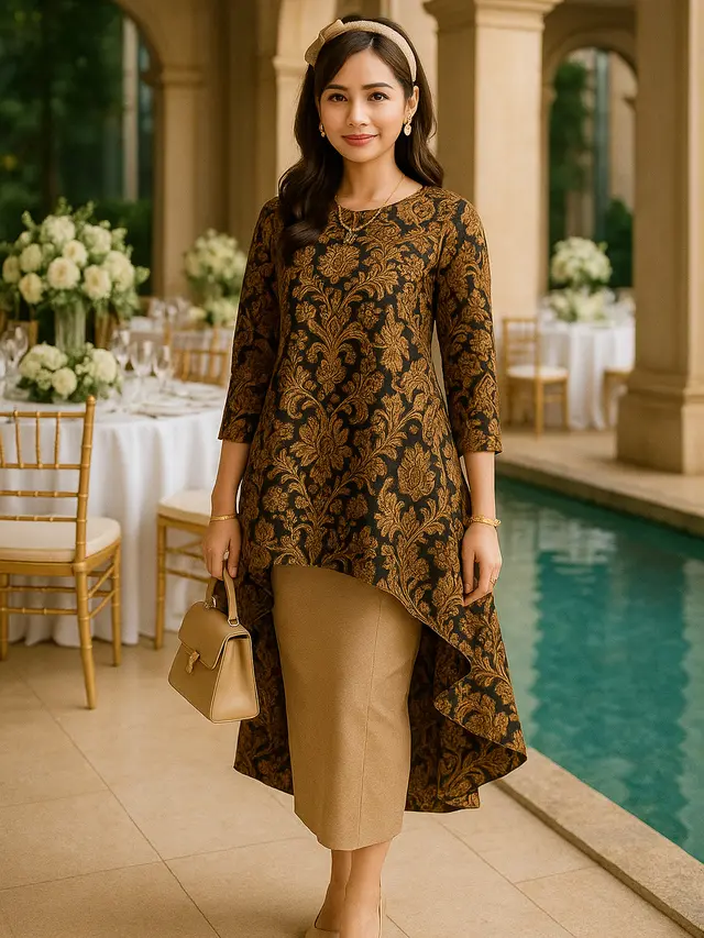 Inspirasi Model Tunik Batik Setelan Rok yang Simpel Tapi Mewah
