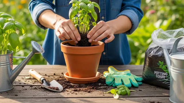 Menanam Kemangi di Pot